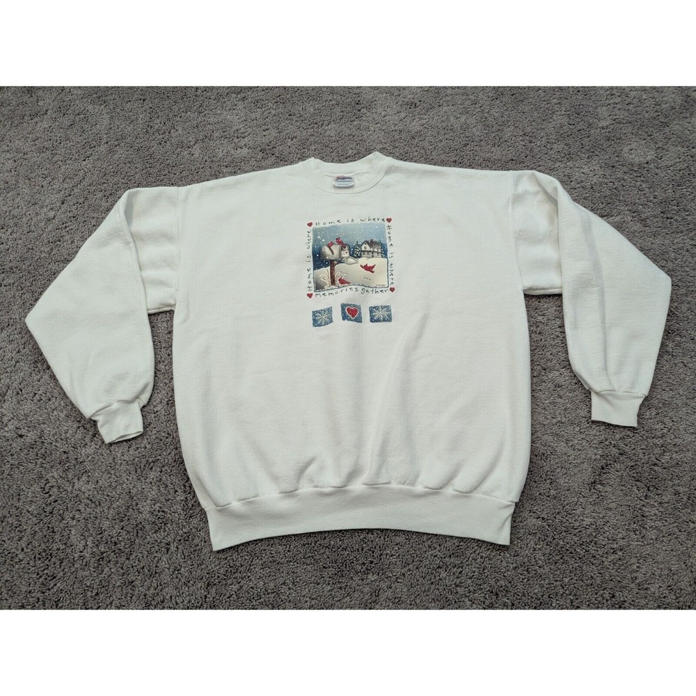 Vintage Hanes Comfort Blend Pullover Mens XL Sweater Nostalgic Holiday Christmas